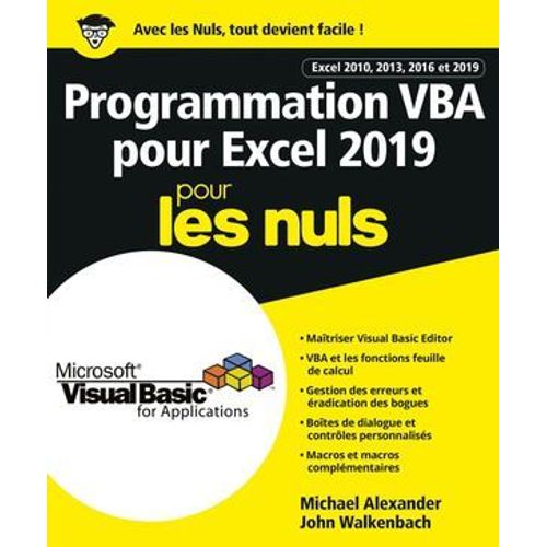 Programmation Vba Pour Excel 2019 Pour Les Nuls