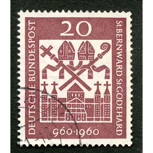 Timbre Oblitéré Deutsche Bundespost, St.Bernward, St. Godehard, 960 - 1960, 20