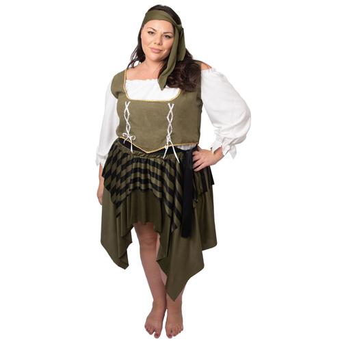 Déguisement Pirate Flibustière Vert Grande Taille Femme - Taille: Xxl