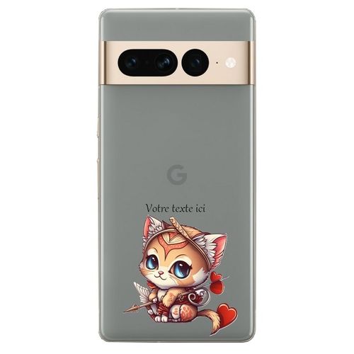 Coque Compatible Google Pixel 7 Pro Chat Et Samourai Kawaii Coeur