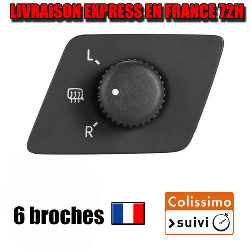 Interrupteur Bouton Réglage Rétros Pour Skoda Fabia Vw Polo 6q0959565d 6 Broches