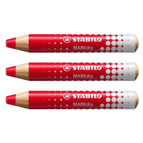 Stabilo Lot De 3 Crayons Marqueur Markdry - Rouge