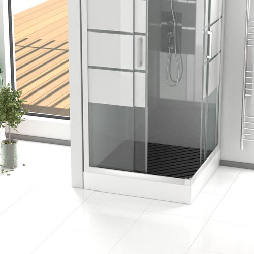 Caillebotis En Bois Composite Gris Pour Cabine Carrée - Dimensions 79.7 X 79.7 X 3.2 Cm
