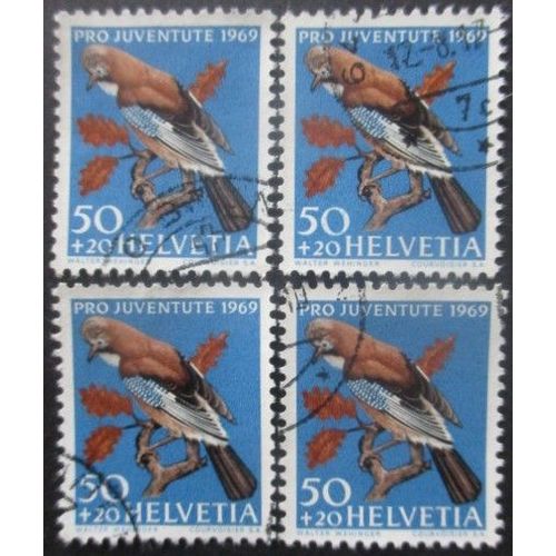 Suisse N°849 X 4 Oblitéré