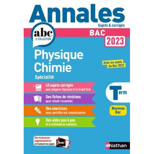 Annales Abc Du Bac 2023 - Physique-Chimie Tle - Sujets Et Corrigés - Enseignement De Spécialité Terminale - Epreuve Finale - Epub