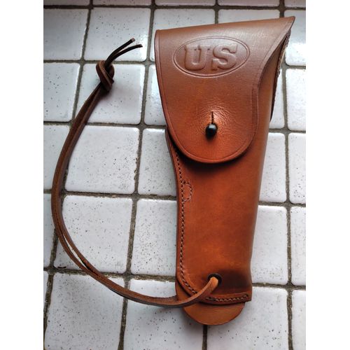 Holster De Ceinture En Cuir Brun Pour Colt 45 - 1911a1 Us -