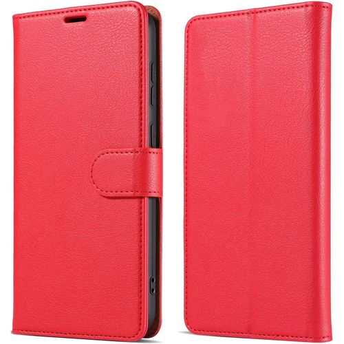 Coque Pour Samsung Galaxy S6 Edge Avec [Rfid Blocage], Etui Cuir Pu Portefeuille [Bequille] [Fentes Pour Cartes] [Magnetique] Flip Housse Pour Samsung Galaxy S6 Edge, Rouge