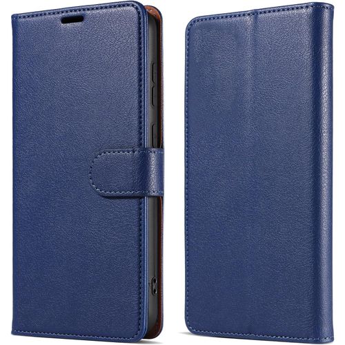 Coque Pour Samsung Galaxy S6 Edge Avec [Rfid Blocage], Etui Cuir Pu Portefeuille [Bequille] [Fentes Pour Cartes] [Magnetique] Flip Housse Pour Samsung Galaxy S6 Edge, Bleu