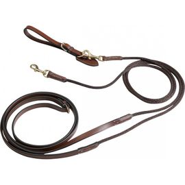 Rênes Allemandes Cuir/Corde Eric Thomas Pro - Couleur : Noir, Corde Noire, Taille : Cheval