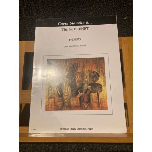 Therese Brenet Phoinix Partition Saxophone Alto Éditions Lemoine