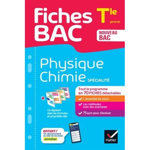 Fiches Bac - Physique-Chimie Tle (Spécialité) - Bac 2026