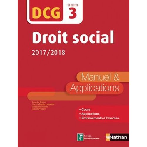 Droit Social 2017/2018 - Dcg Epreuve 3 - Manuel & Applications