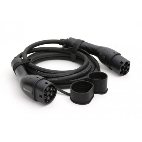 Câble de Recharge Type 2 pour Véhicule Électrique 11kW 5m Triphasé 16A Platinet Noir