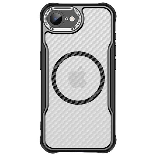 Coque Pour Iphone 16e Magsafe Dos Carbone Antichoc Renforcé Noir
