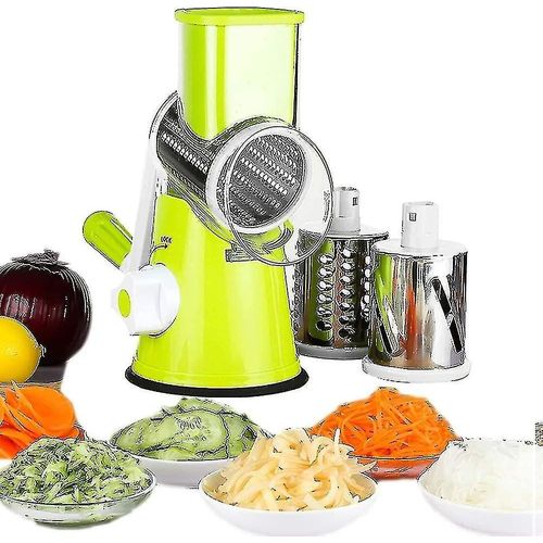 Coupe-Légumes Manuel Multifonction Avec 3 Cylindres En Acier Inoxydable