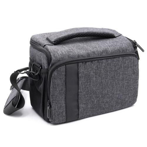 vhbw Sac photo toile gris/noir compatible avec Canon EOS Kiss X5, Kiss X50, Kiss X6, Kiss X7, Kiss X70, Kiss X7i, Kiss X80, Kiss X8i, Kiss X9