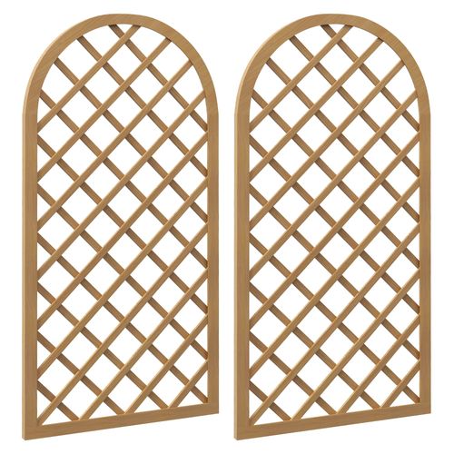 Lot De 2 Treillis Bois Pour Plantes Grimpantes H120 Cm Sapin Pré-Huilé