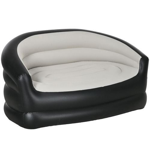 Canapé Gonflable Pour L'extérieur 2 Places Canapé D'air Dim. 138l X 87l X 71h Cm Gris Noir