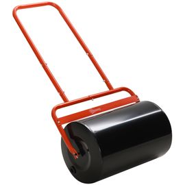 Rouleau à gazon jardin en acier avec poignée dim. 59L x 32l x 107H cm lestage max. 38 L rouge noir