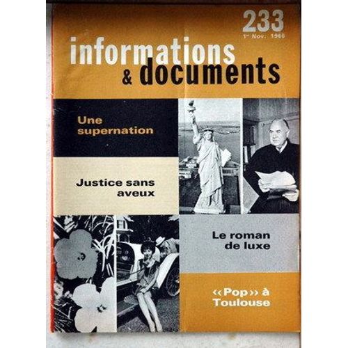 Informations Et Documents N° 233 Du 01/11/1966