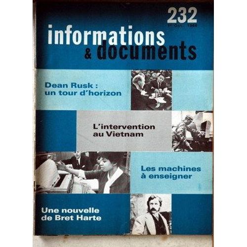 Informations Et Documents N° 232 Du 01/10/1966