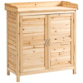Armoire de jardin sur pied avec plateau - double porte,