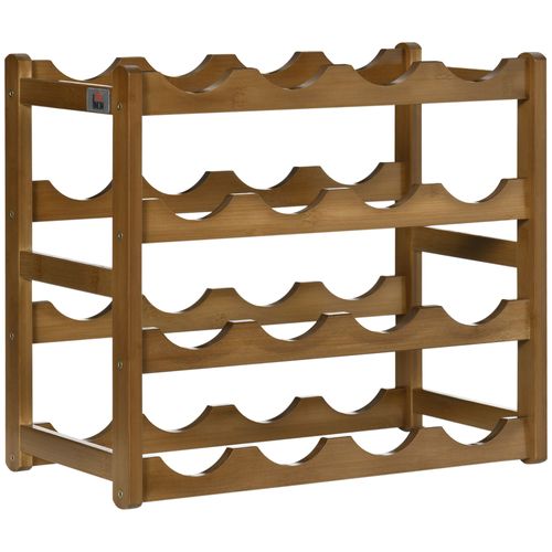 Étagère Range Bouteilles Horizontal 4 Niveaux 16 Bouteilles Bambou