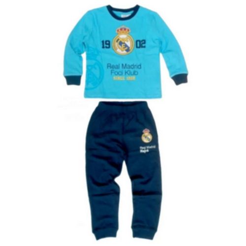 Pyjama Long Enfant Real Madrid – Bleu Turquoise - Modéle Officiel (Taille 2 Ans,Couleur Bleu)