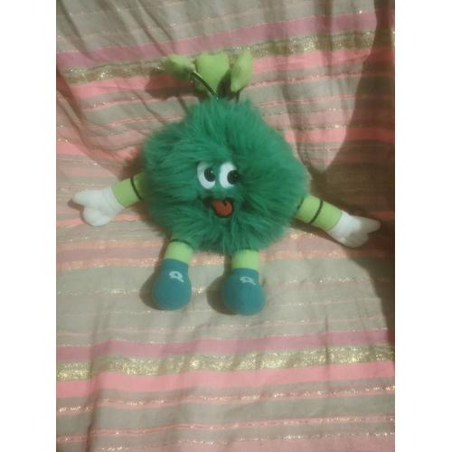 Doudou Peluche Mascotte Monstre Vert Poils Longs Langue Quick Vintage