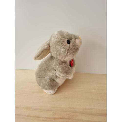 Doudou Peluche Lapin Gris Blanc Trudi