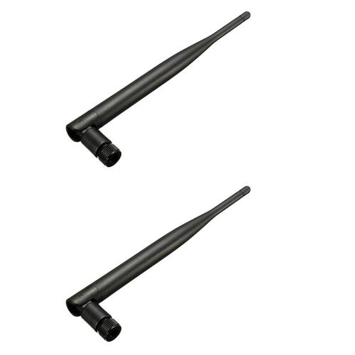 2X 2.4GHz 5DBI Antenne Booster WIFI Omnidirectionnel RP-SMA WLAN pour Modem Routeur