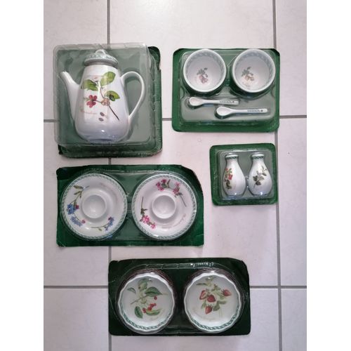 Lot De 11 Articles Porcelaine Dont Théière La Terrine / Botaniche - Tognana