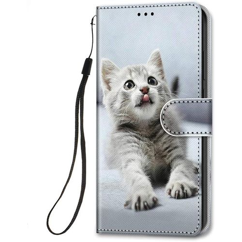 Coque En Cuir Pour Xiaomi Redmi Note 10 / Note 10s 4g A Rabat Et Folio Portefeuille, Housse Cuir Avec Support Fentes Pour Cartes Etui Anti Choc 360 Degres Cover Silicone - Minou
