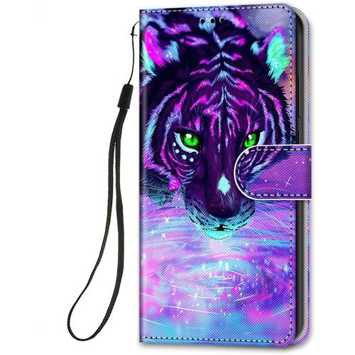Coque En Cuir Pour Xiaomi Redmi Note 10 / Note 10s 4g A Rabat Et Folio Portefeuille, Housse Cuir Avec Support Fentes Pour Cartes Etui Anti Choc 360 Degres Cover Silicone - Violet
