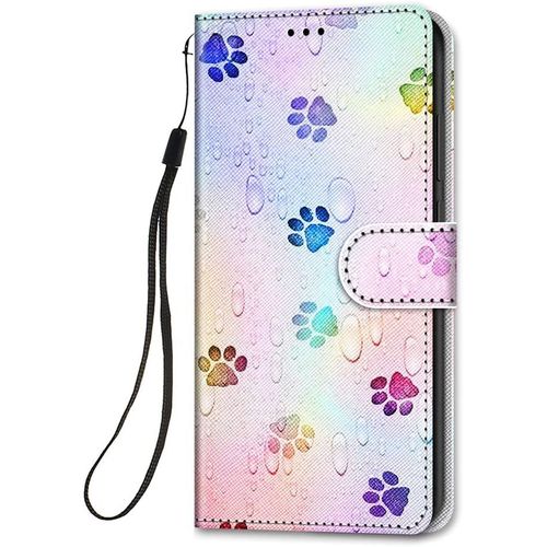 Coque En Cuir Pour Xiaomi Redmi Note 10 / Note 10s 4g A Rabat Et Folio Portefeuille, Housse Cuir Avec Support Fentes Pour Cartes Etui Anti Choc 360 Degres Cover Silicone - Colore