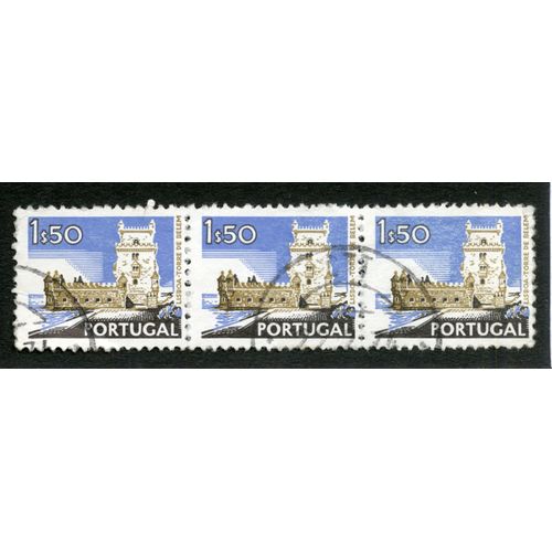 Trois Timbres Oblitérés Portugal, Lisboa Torre De Belem, 1s50