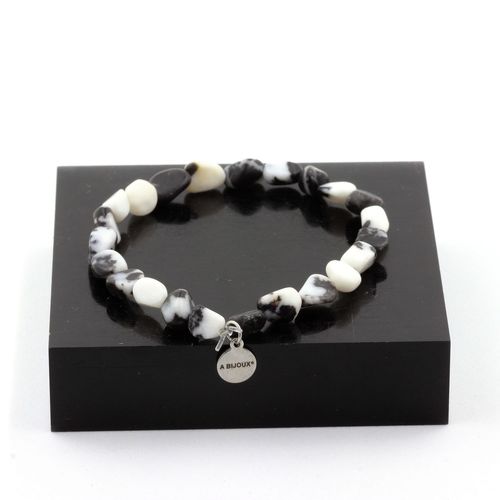 Bracelet Jaspe Zèbre Du Brésil. Taille Personnalisable. Fabriqué En France.