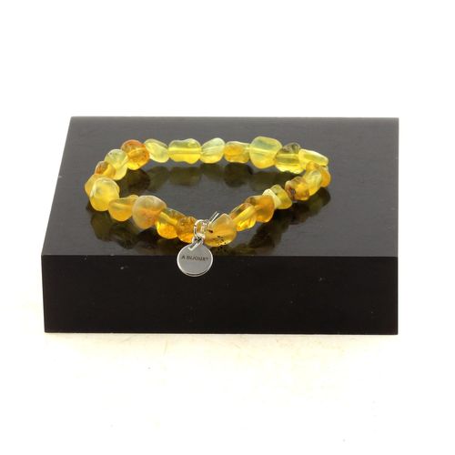 Bracelet Perles Opale Jaune D'australie. Fabriqué En France. Taille Personnalisable.