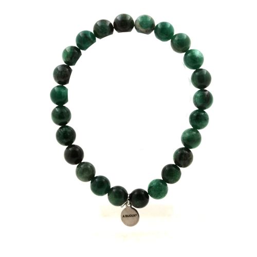 Bracelet Perles Mica Vert De Tanzanie Qualité 5a 8 Mm. Fabriqué En France. Taille Personnalisable.