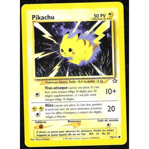 Carte Pokémon Pikachu 70/111 - Neo Genesis Wizards (Vf)