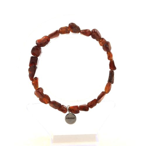 Bracelet Perles Grenat Spessartite Du Mozambique. Fabriqué En France. Taille Personnalisable.