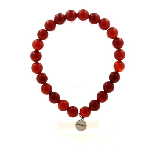 Bracelet Perles Agate Rouge 8 Mm. Fabriqué En France. Taille Personnalisable.