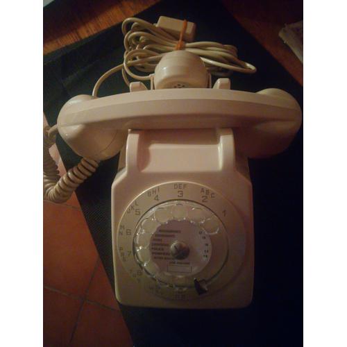 ANCIEN TELEPHONE A CADRAN BEIGE