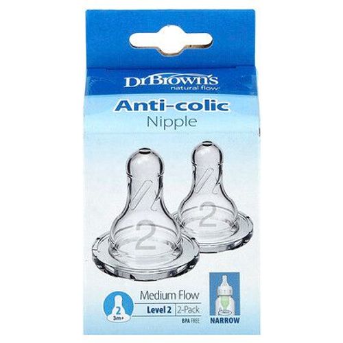 Dr. Brown's, Natural Flow®, Tétine Anti-Colique, 3 Mois Et +, Débit Moyen, Lot De 2