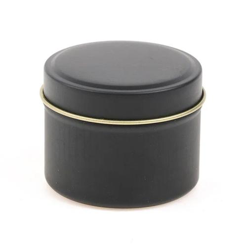 BK - Boîte métallique ronde de 2Oz en étain pour bougie, noir, or, argent, Pot vide à vis simple, boîtes de rangement pour crème cosmétique