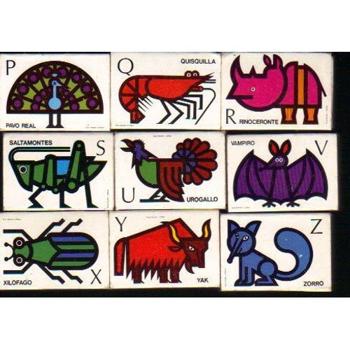 Lot De 27 Boites D'allumettes / Philumenie / Theme : Abecedaire + Animaux : Oiseaux, Insectes, Mammifères, Reptiles...