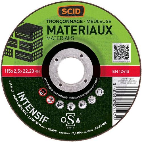 DISQUE À TRONÇONNER - SCID - MATÉRIAUX - USAGE FRÉQUENT 115 mm