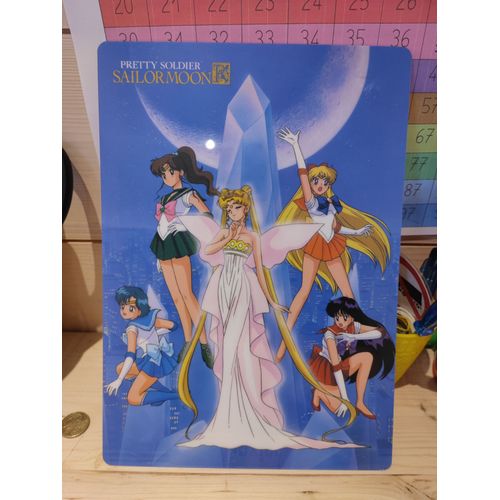 Shitajiki / Grande Carte Plastifiée Sur La Série Sailormoon Des Années 1990, Produit Derivé Officiel Japonais.