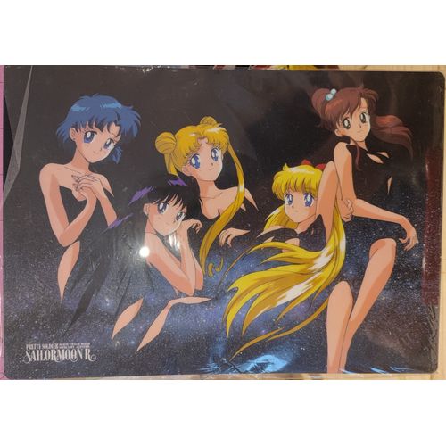 Shitajiki / Grande Carte Plastifiée Sur La Série Sailormoon Des Années 1990, Produit Derivé Officiel Japonais.
