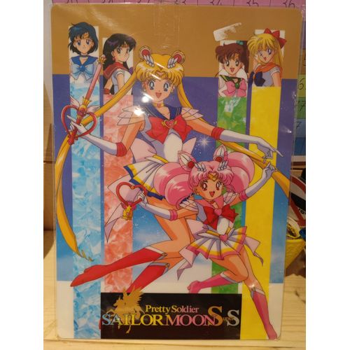 Shitajiki / Grande Carte Plastifiée Sur La Série Sailormoon Des Années 1990, Produit Derivé Officiel Japonais.